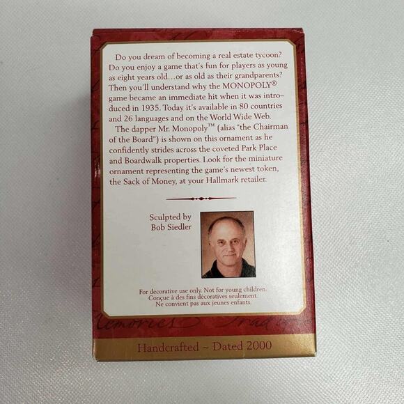 2000 Hallmark Keepsake Mr Monopoly Ornament 65th Anniversary Edition - Picture 5 of 11